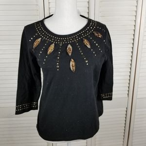 Alfred Dunn shirt black szSP cotton  NWT